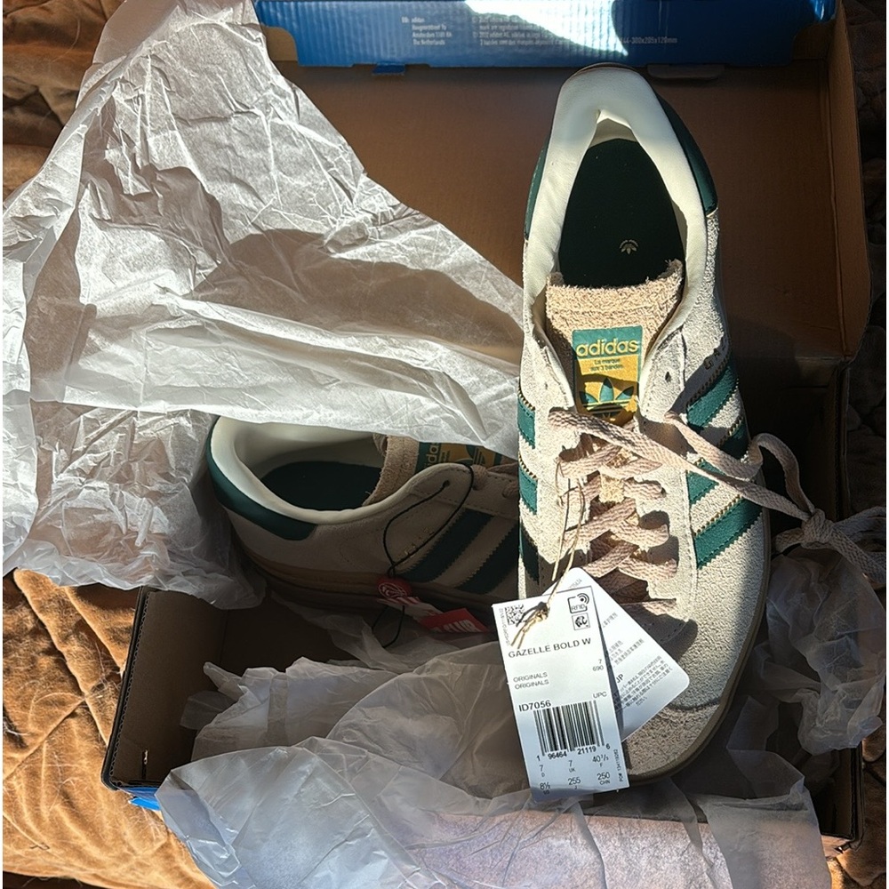 Adidas Gazelle Bold Collegiate Green and Cream